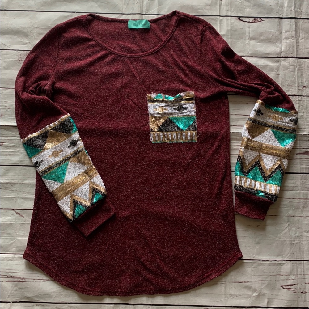 Filly Flair sequins long sleeve top